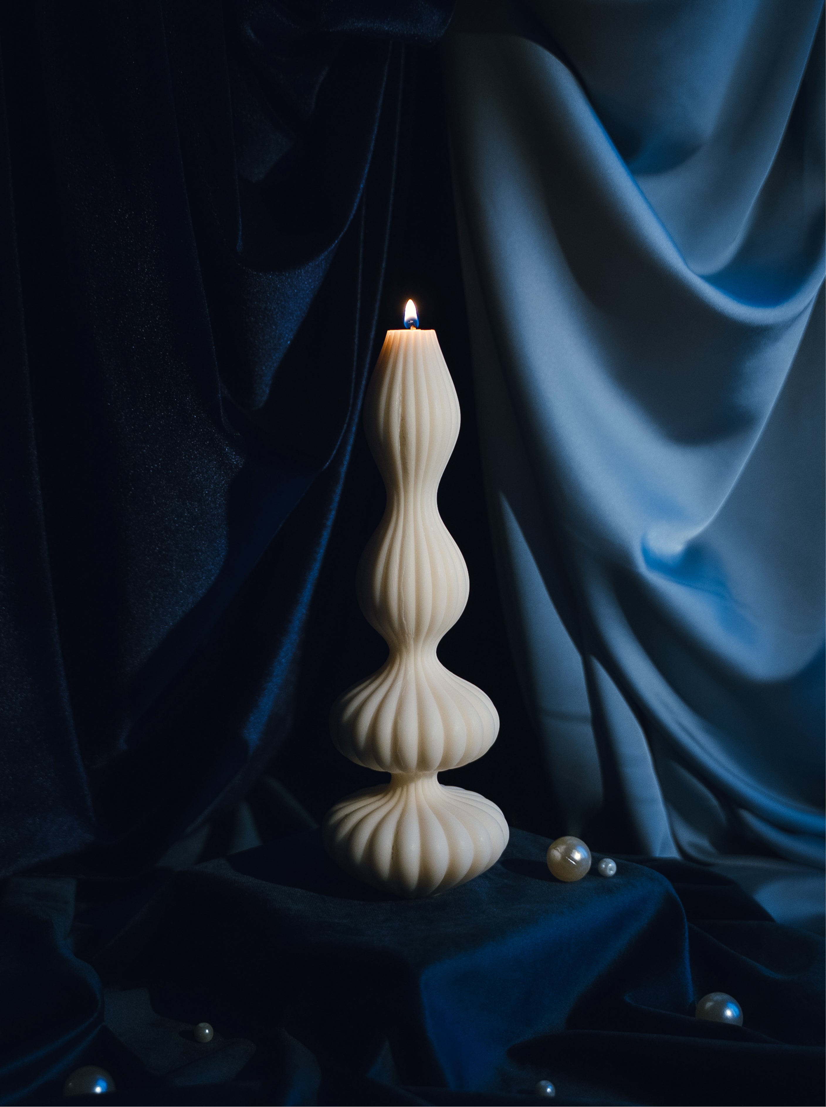 abstract striped candle