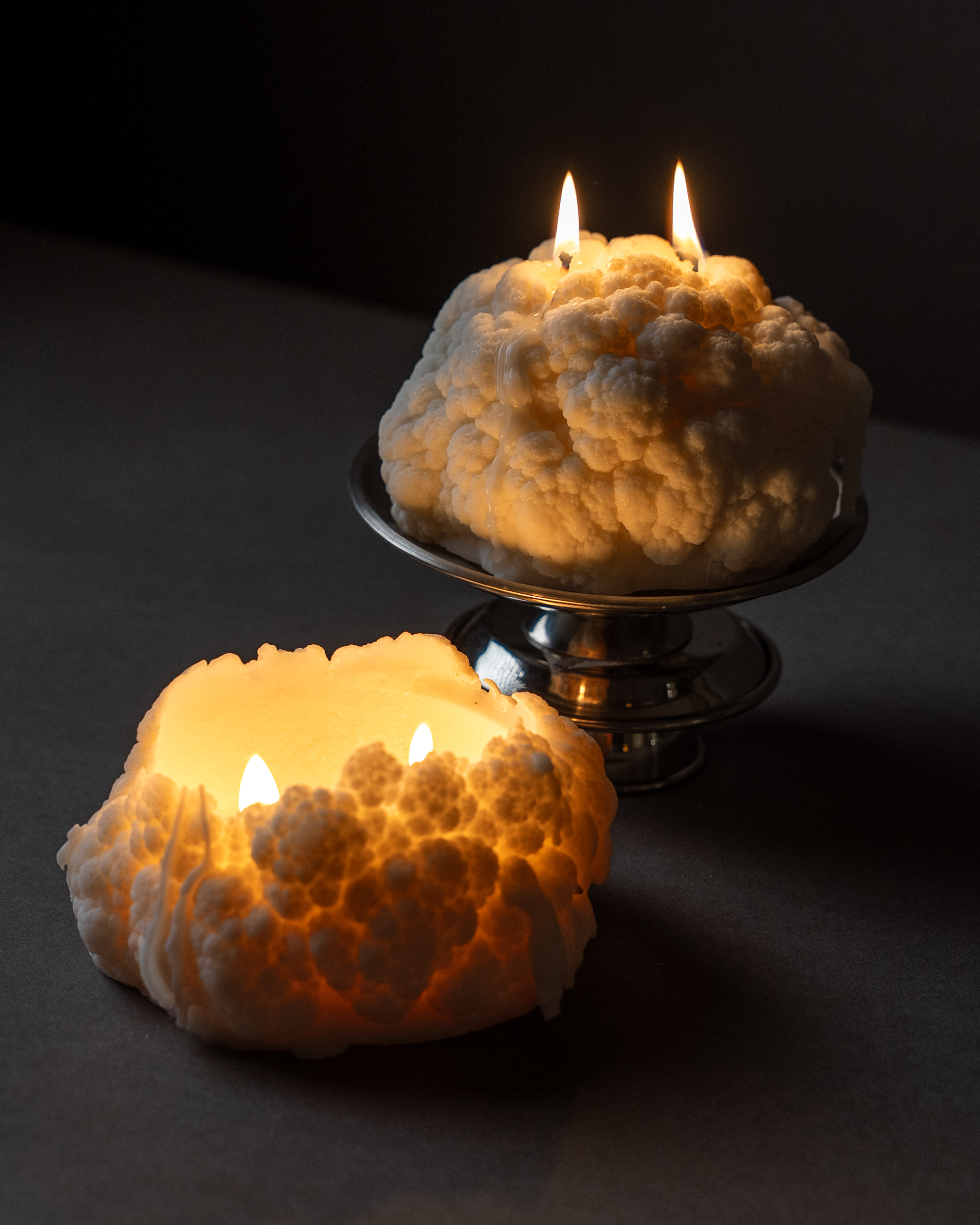 big cauliflower soy wax candle