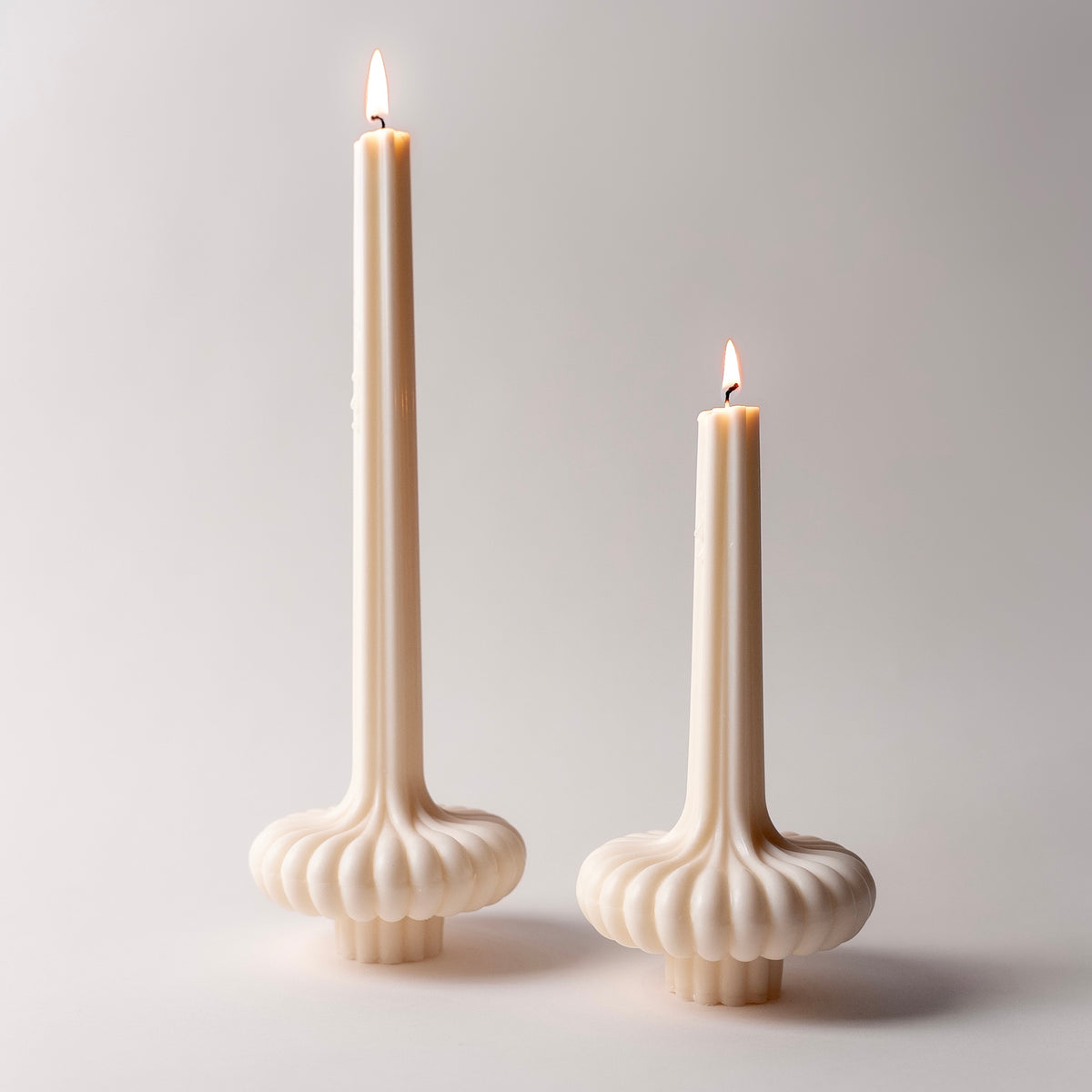 set of white vase candles