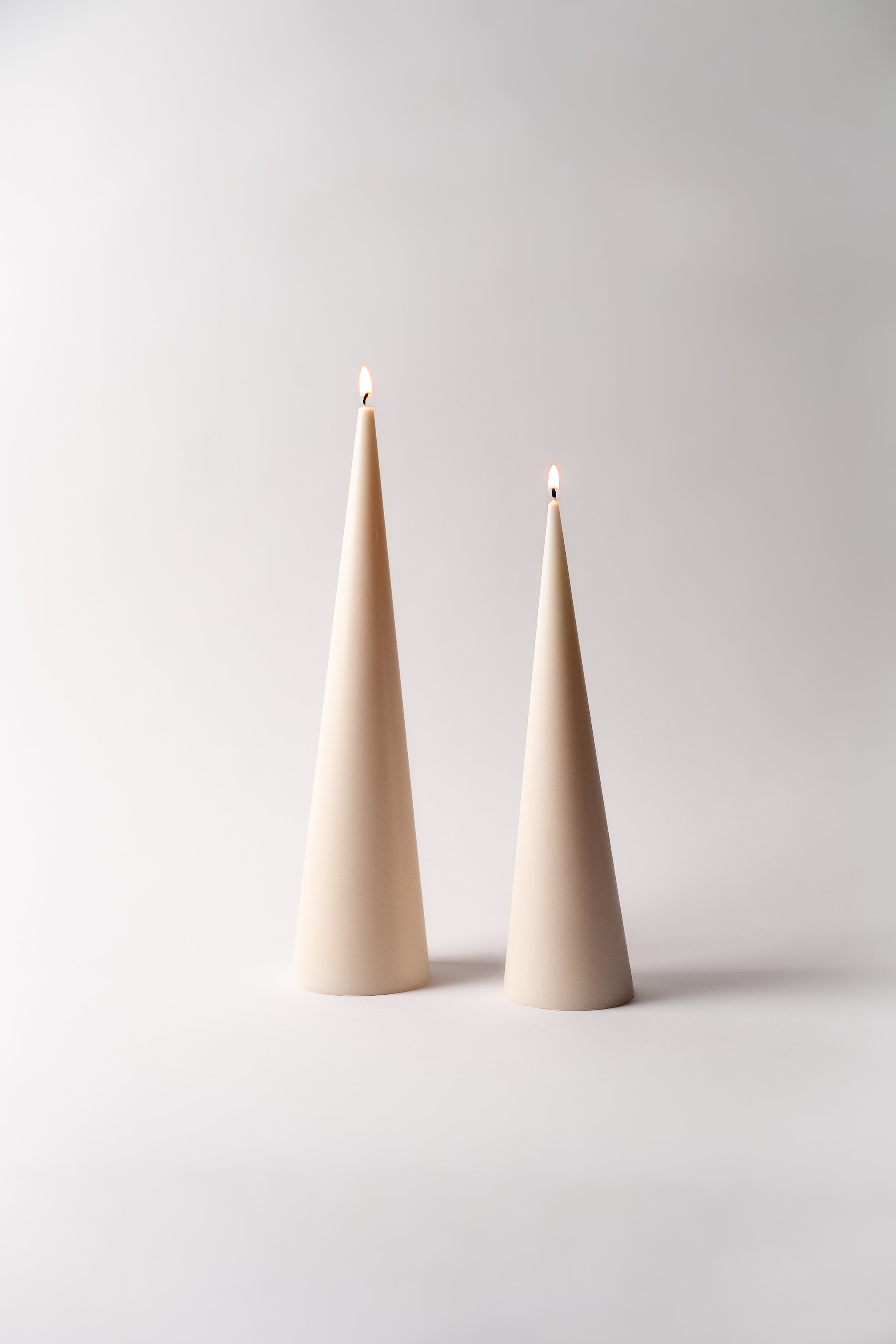 white cone candle set