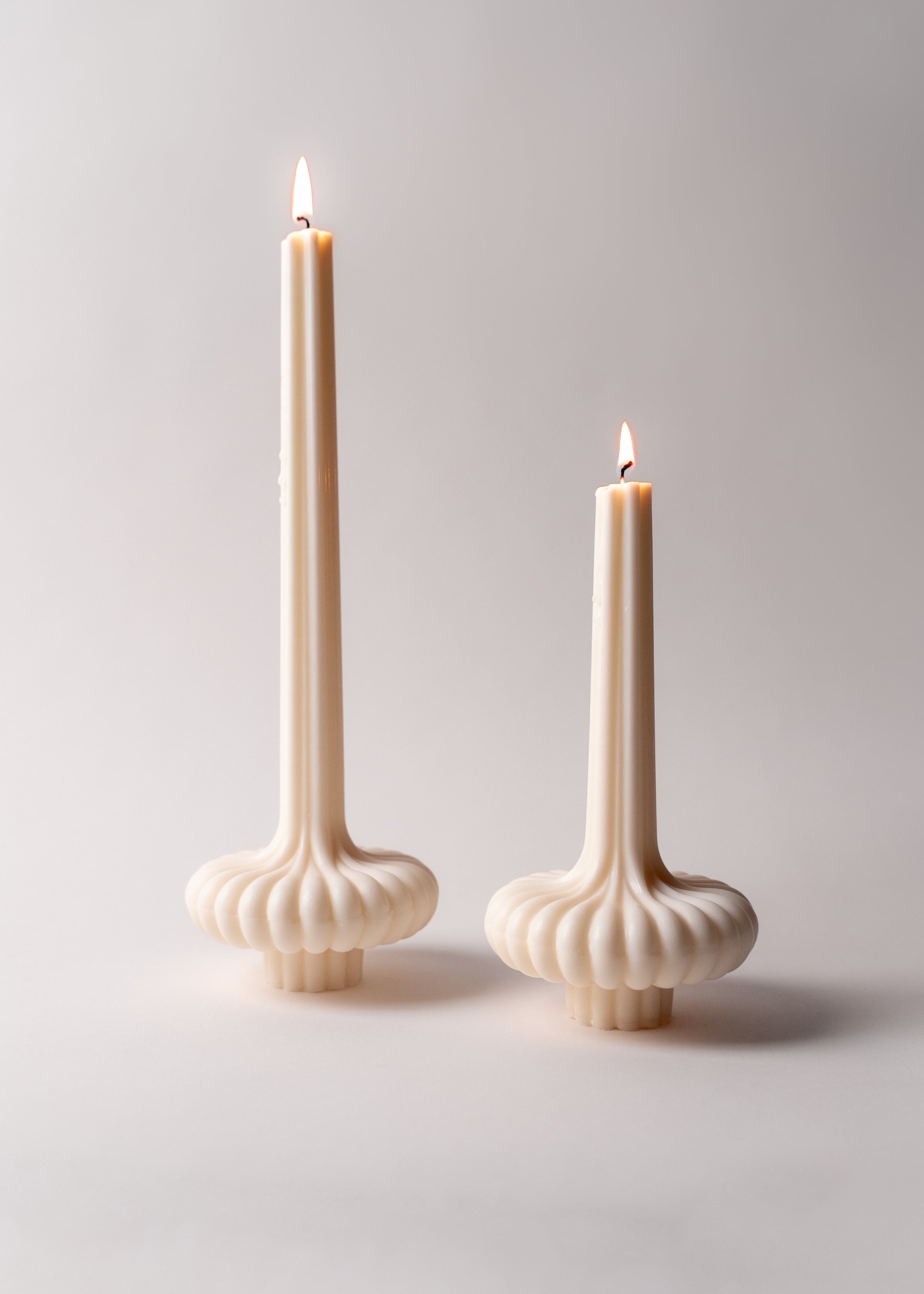 set of white vase candles